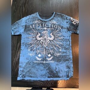 Affliction Black and Blue Graphic Tee